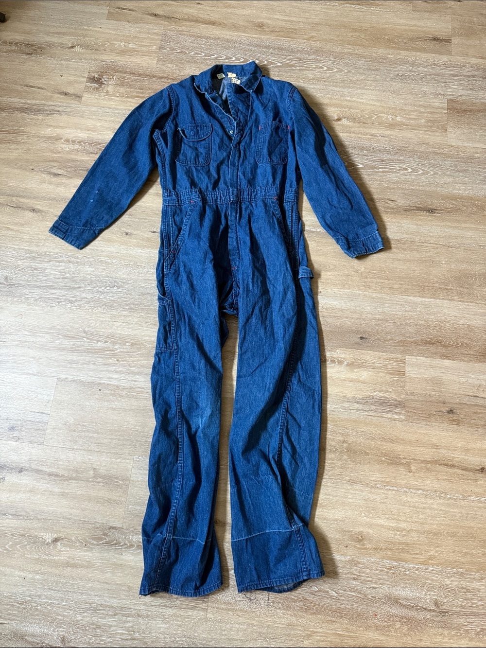 Vintage wrangler Big Ben dark Blue Denim Coverall Jumpsuit 38/40 Long